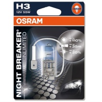 Автолампа галогенная OSRAM H3 NIGHTBREAKER UNLIMITED + 110% 12V 55W (2шт.)