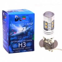 Светодиодная автомобильная лампа DLED H3 - 10 SMD2323 (Линза) (2шт.)