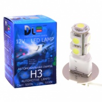 Светодиодная автомобильная лампа DLED H3 - 9 SMD 5050 (2шт.)